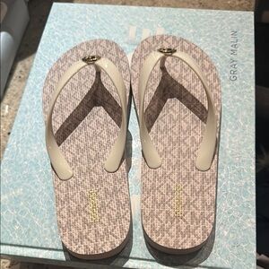 Michael Kors Cream and Tan Sandals